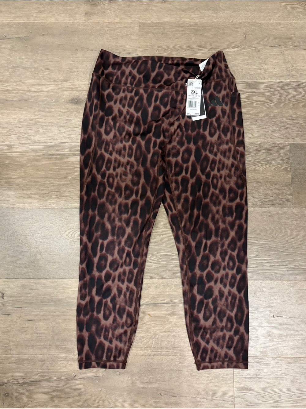 adidas Brown Leopard Print Kids Leggings